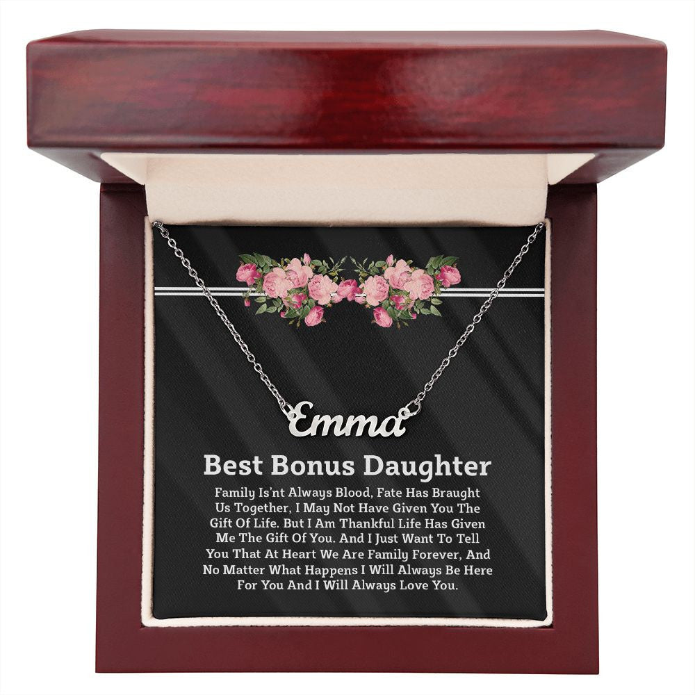 We Are Family Together Gift For Bonus Daughter Personalized Name Necklace