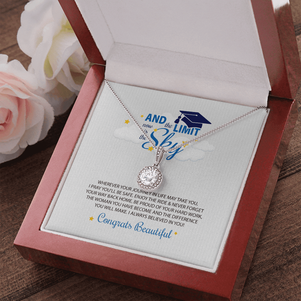 To My Beautiful I Always Believed In You, The Limit Is The Sky Eternal Hope Necklace Gift For Daughter Toptrendygear