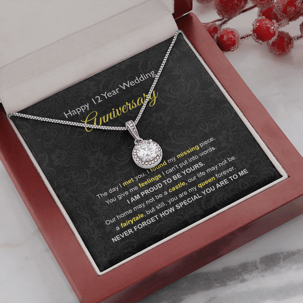 Wife Necklace, 12th Wedding Anniversary Necklace Gift Ideas For Wife Eternal Hope Necklace