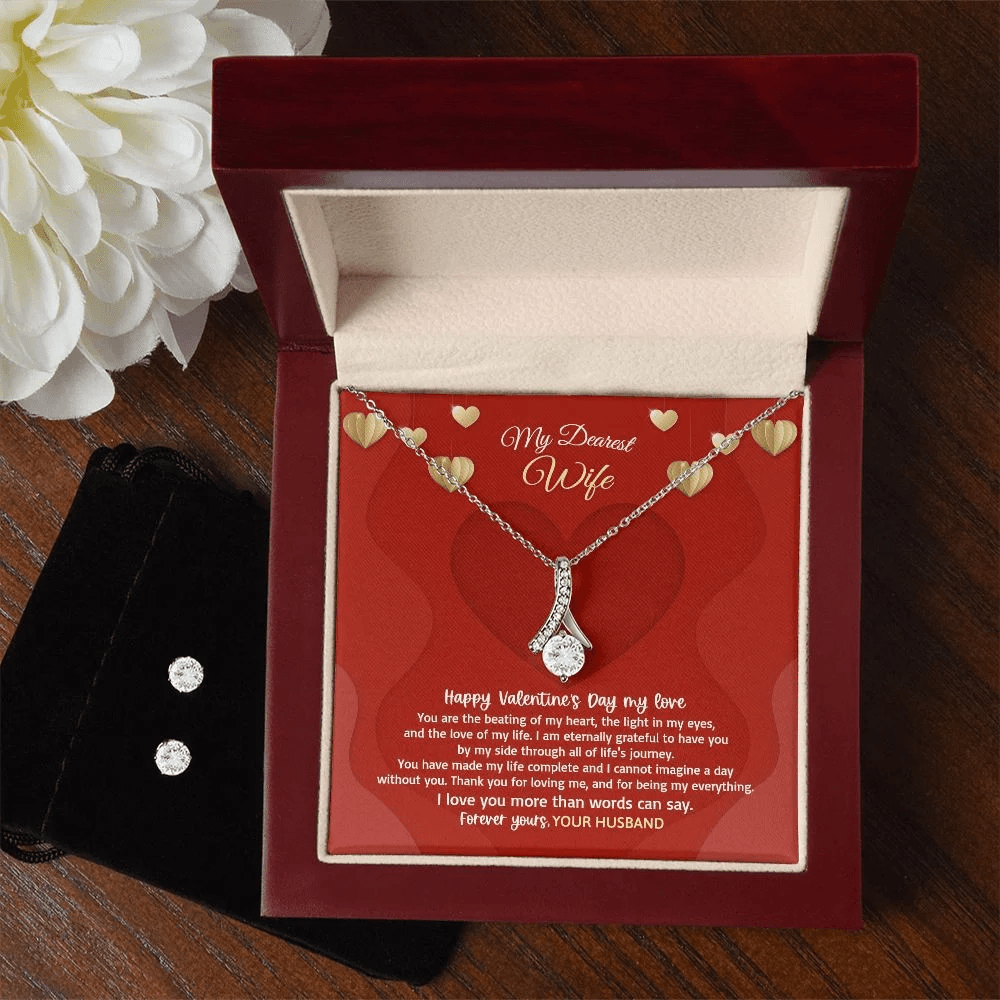 Wife Necklace, I Love You More Than Words Can Say Alluring Beauty Necklace Set Valentine Gifts For Wife