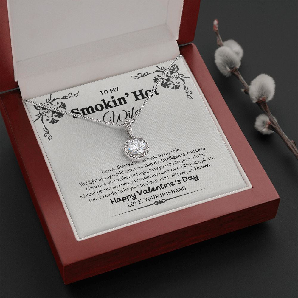 Wife Necklace, To My Smoking Hot Wife You Light Of My World Love Messages Eternal Hope Necklace To My Wife