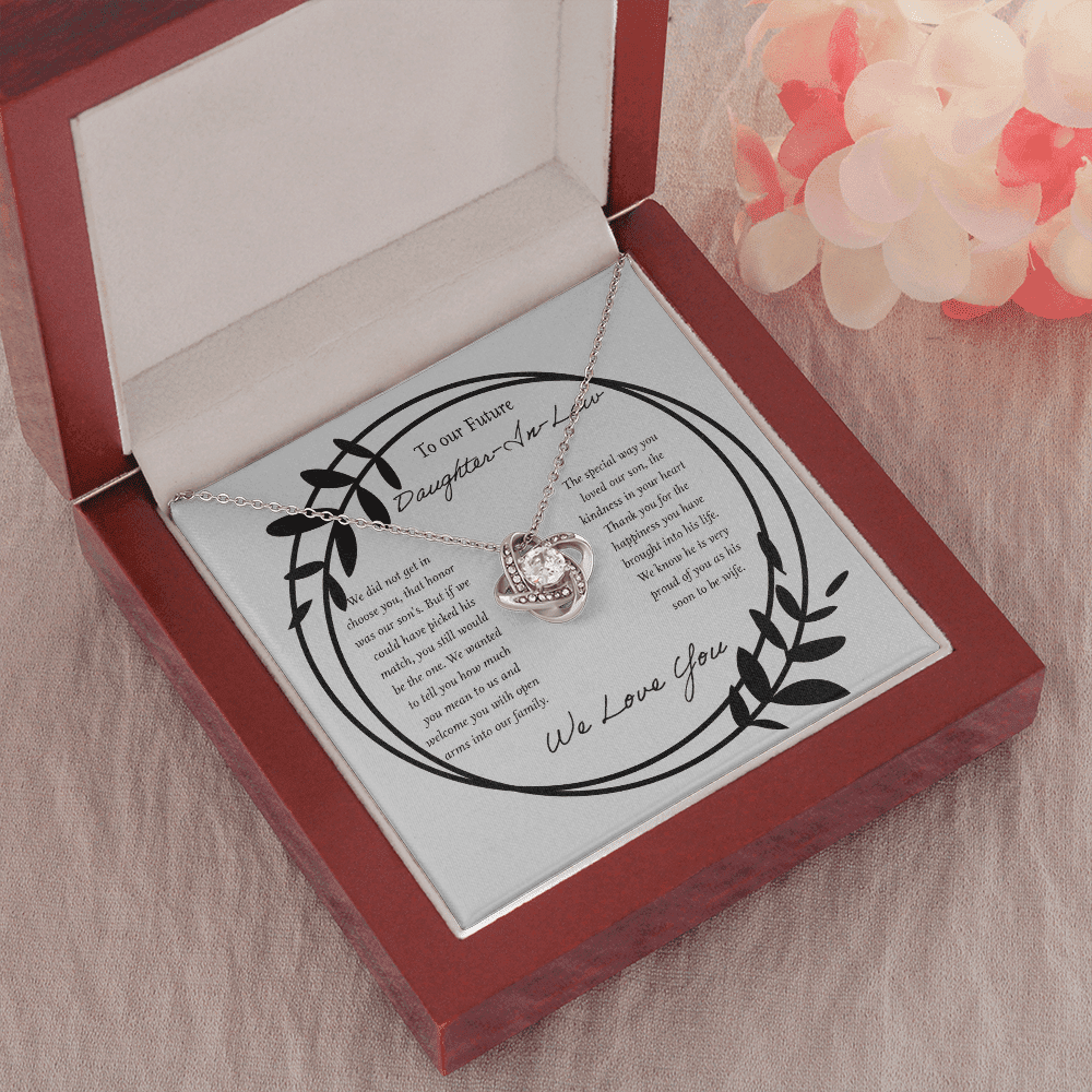 We Love You Gift For Daughter In Law Love Knot Necklace