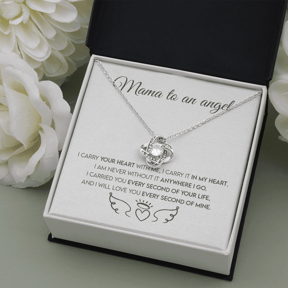 Mama To An Angel, Miscarriage Keepsake, Angel Baby, Pregnancy Loss, Bereavement Gift Love Knot Necklace