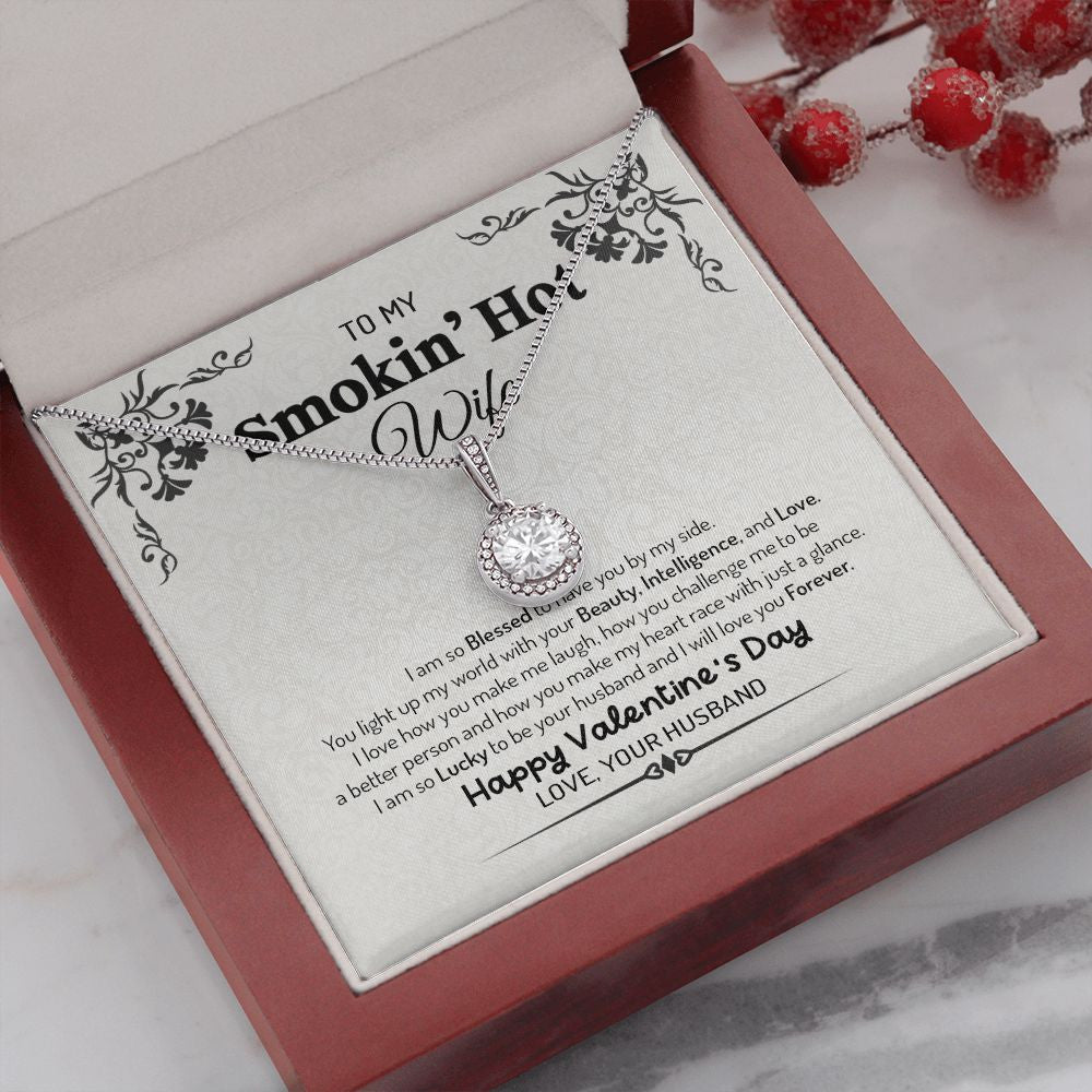 Wife Necklace, To My Smoking Hot Wife You Light Of My World Love Messages Eternal Hope Necklace To My Wife