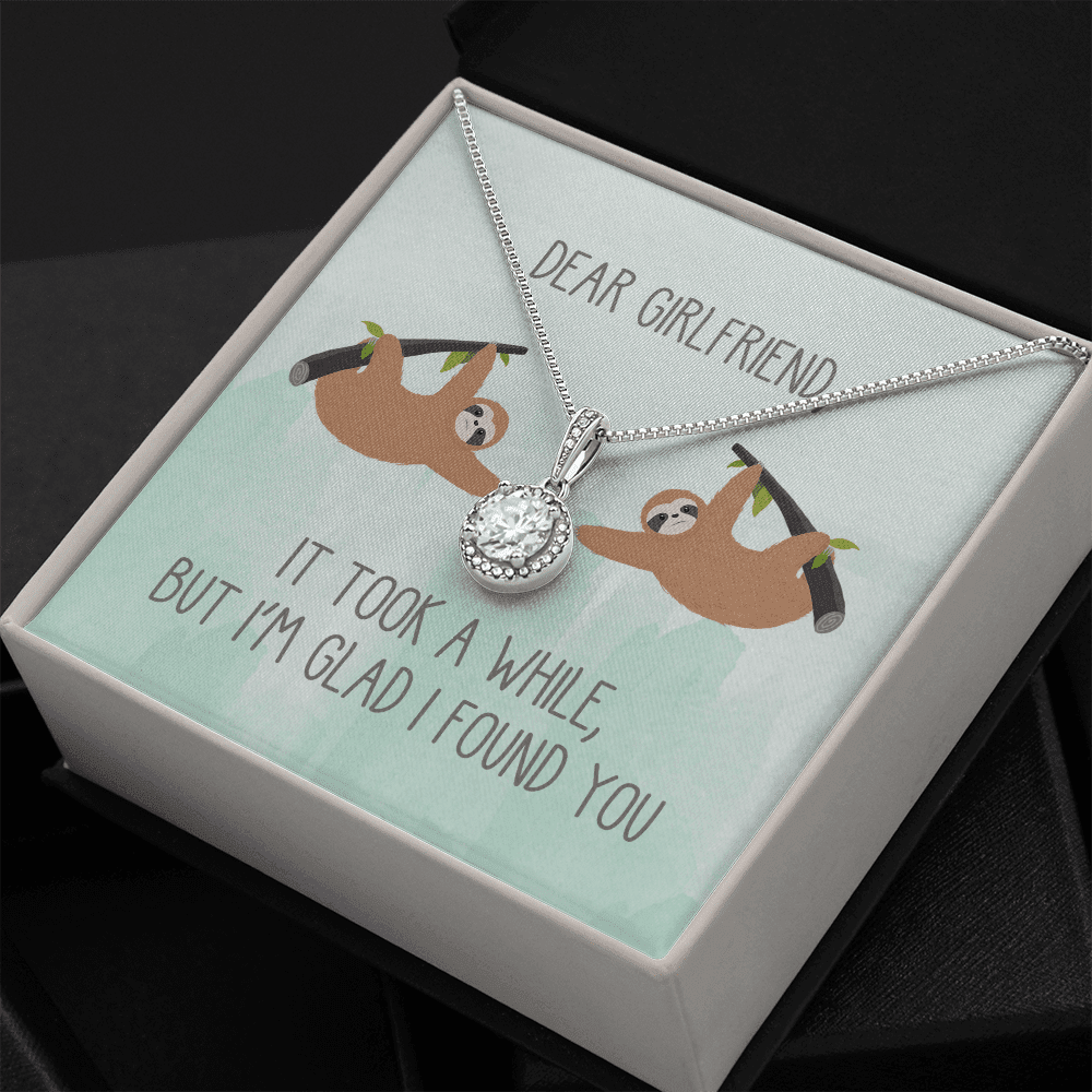 Sloth I'm Glad I Found You Gift For Girlfriend Eternal Hope Necklace