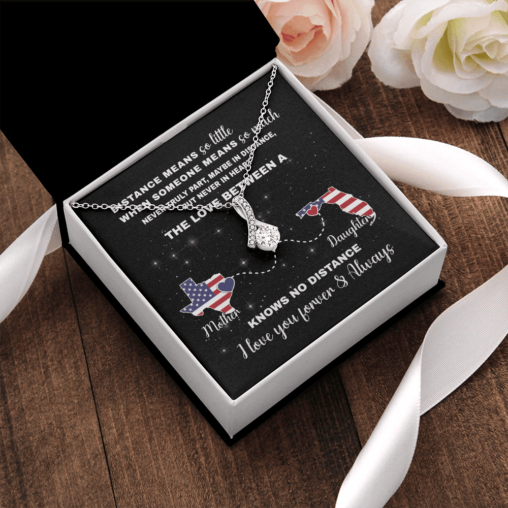 Long Distance Mother Daughter Alluring Beauty Necklace Gift For Mom From Daughter Toptrendygear