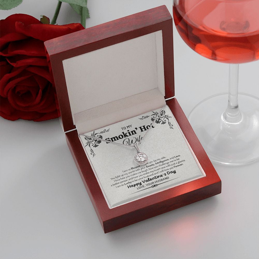 Wife Necklace, To My Smoking Hot Wife You Light Of My World Love Messages Eternal Hope Necklace To My Wife