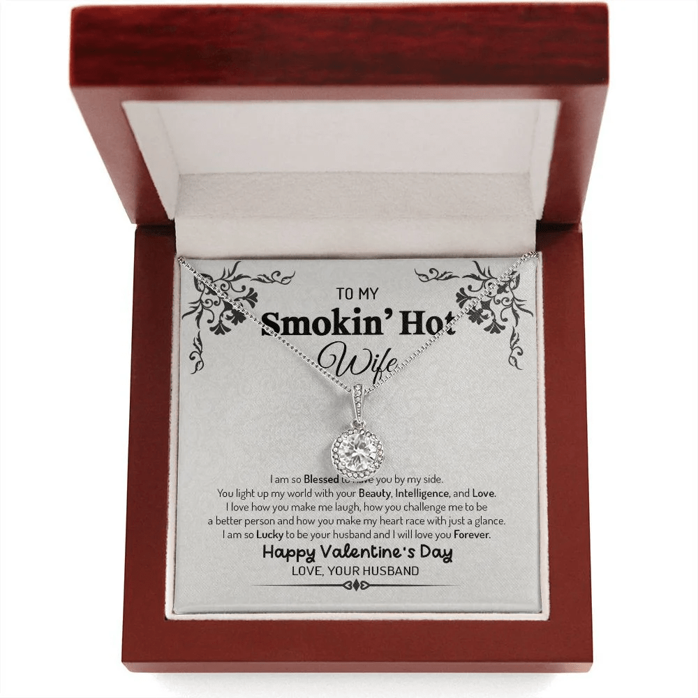 Wife Necklace, To My Smoking Hot Wife You Light Of My World Love Messages Eternal Hope Necklace To My Wife