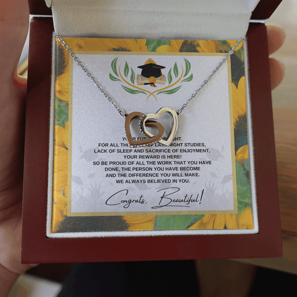 So Be Proud Of All The Work That You Have Interlocking Heart Necklace Graduation Gifts For Her Toptrendygear