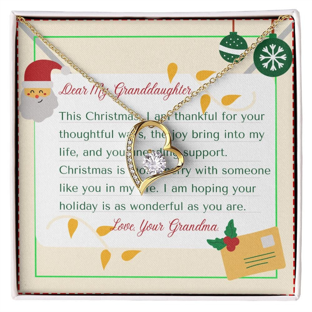 To My Granddaughter From Nana Hope Your Holiday Is As Wonderful As You Are Christmas Forever Love Necklace