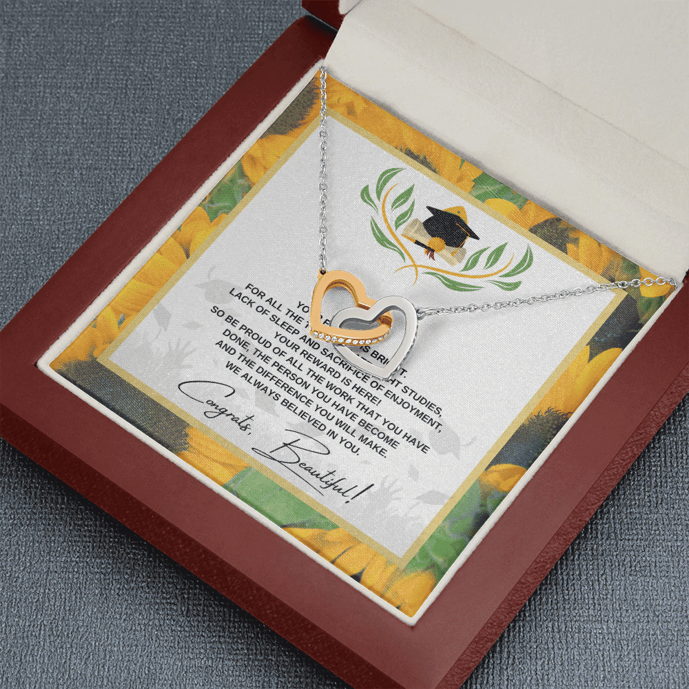 So Be Proud Of All The Work That You Have Interlocking Heart Necklace Graduation Gifts For Her Toptrendygear