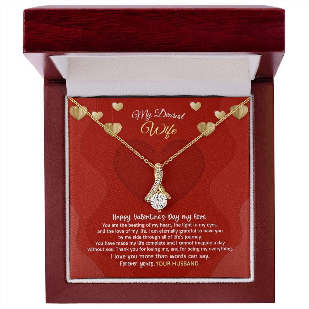 Wife Necklace, I Love You More Than Words Can Say Alluring Beauty Gold Necklace Valentine Gifts For Wife
