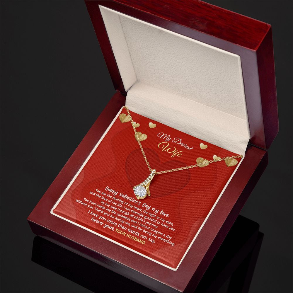 Wife Necklace, I Love You More Than Words Can Say Alluring Beauty Gold Necklace Valentine Gifts For Wife
