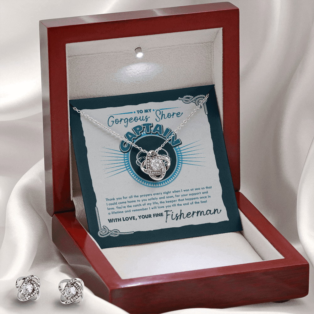 From Fisherman I Will Love You Till The End Of The Line Love Knot With Free Earrings