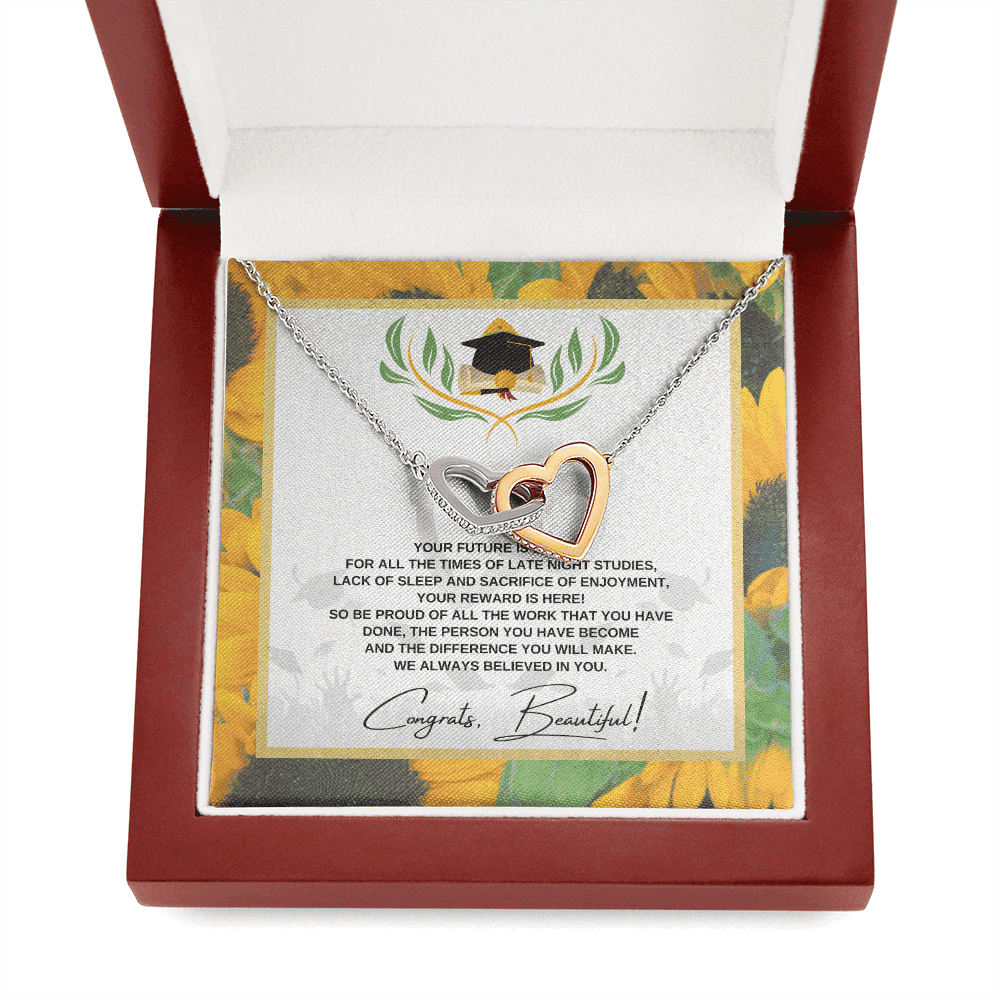 So Be Proud Of All The Work That You Have Interlocking Heart Necklace Graduation Gifts For Her Toptrendygear