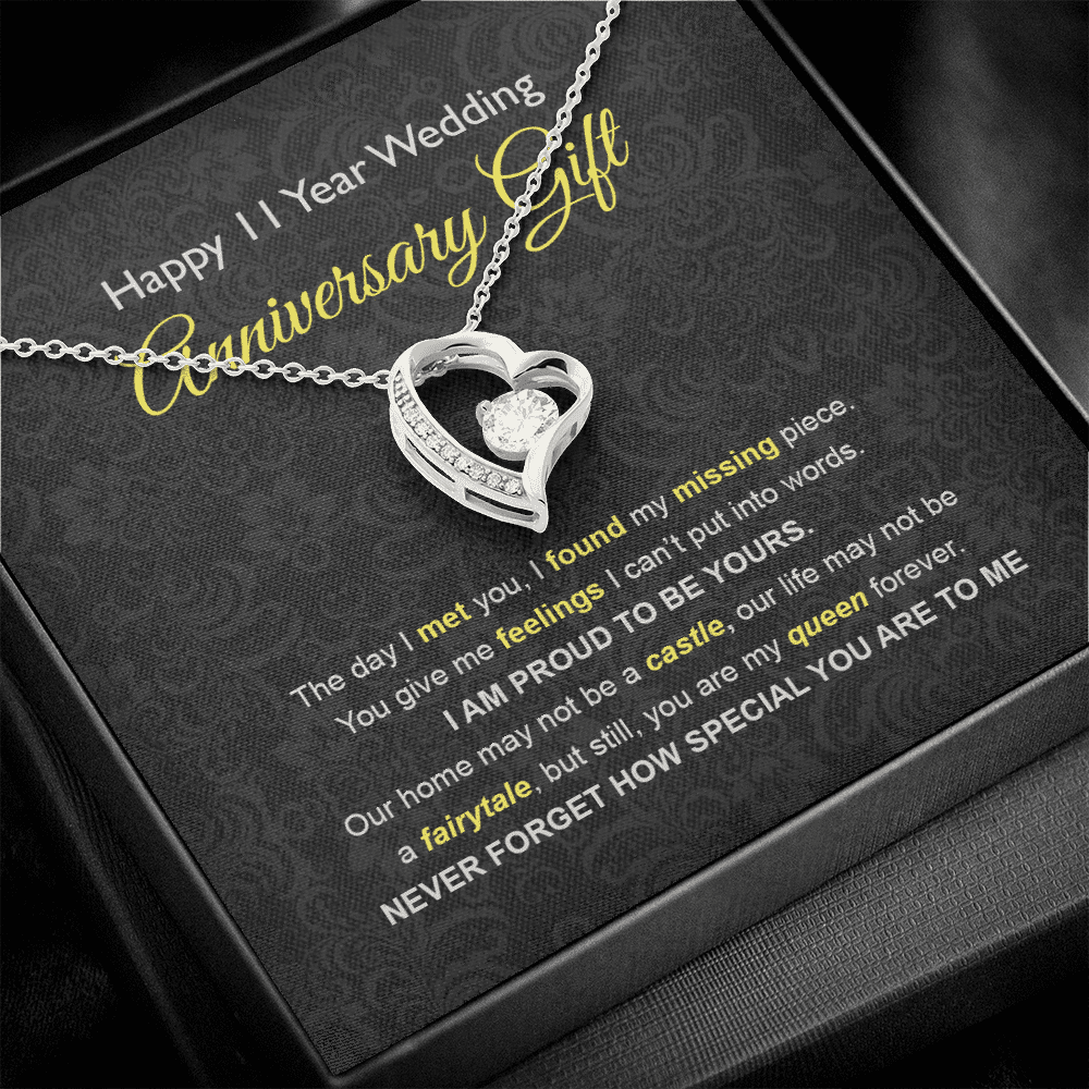 Wife Necklace, 11th Wedding Anniversary Necklace Gift Ideas For Wife Forever Love Necklace