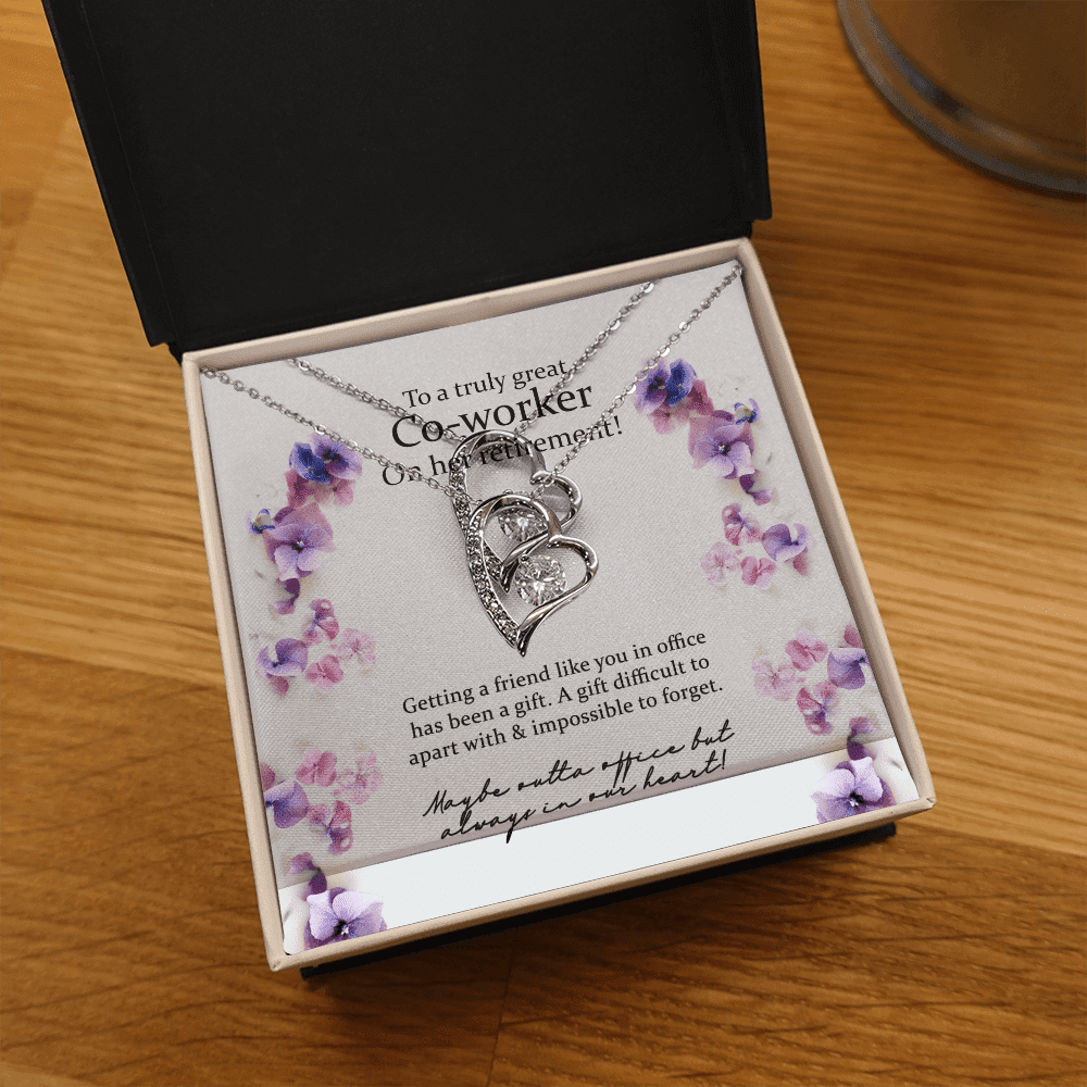 Gift For Co Worker On Her Retirement Blue Flower Forever Love Necklace