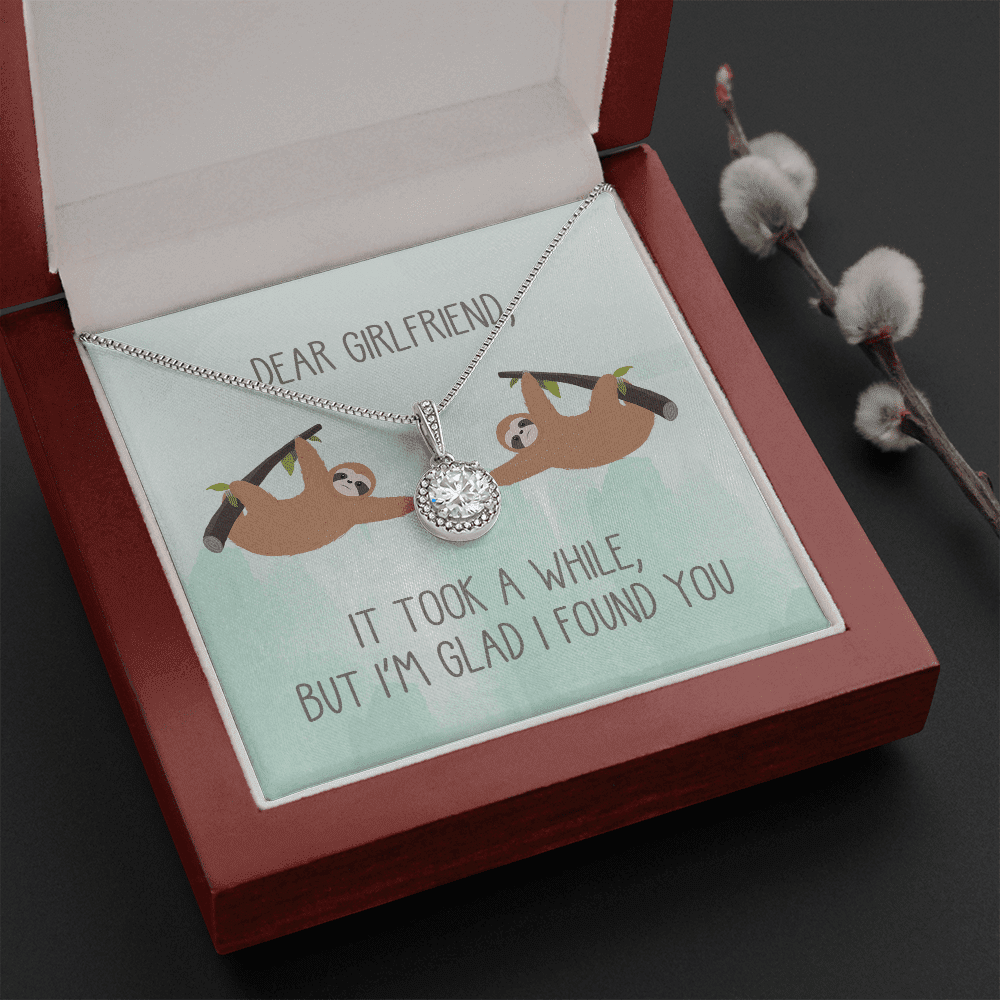 Sloth I'm Glad I Found You Gift For Girlfriend Eternal Hope Necklace