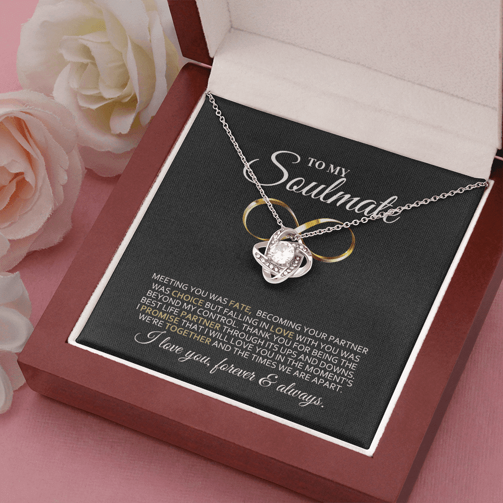 To My Soulmate My Choice Love You Forever & Always Boyfriend Necklace Love Knot Necklace