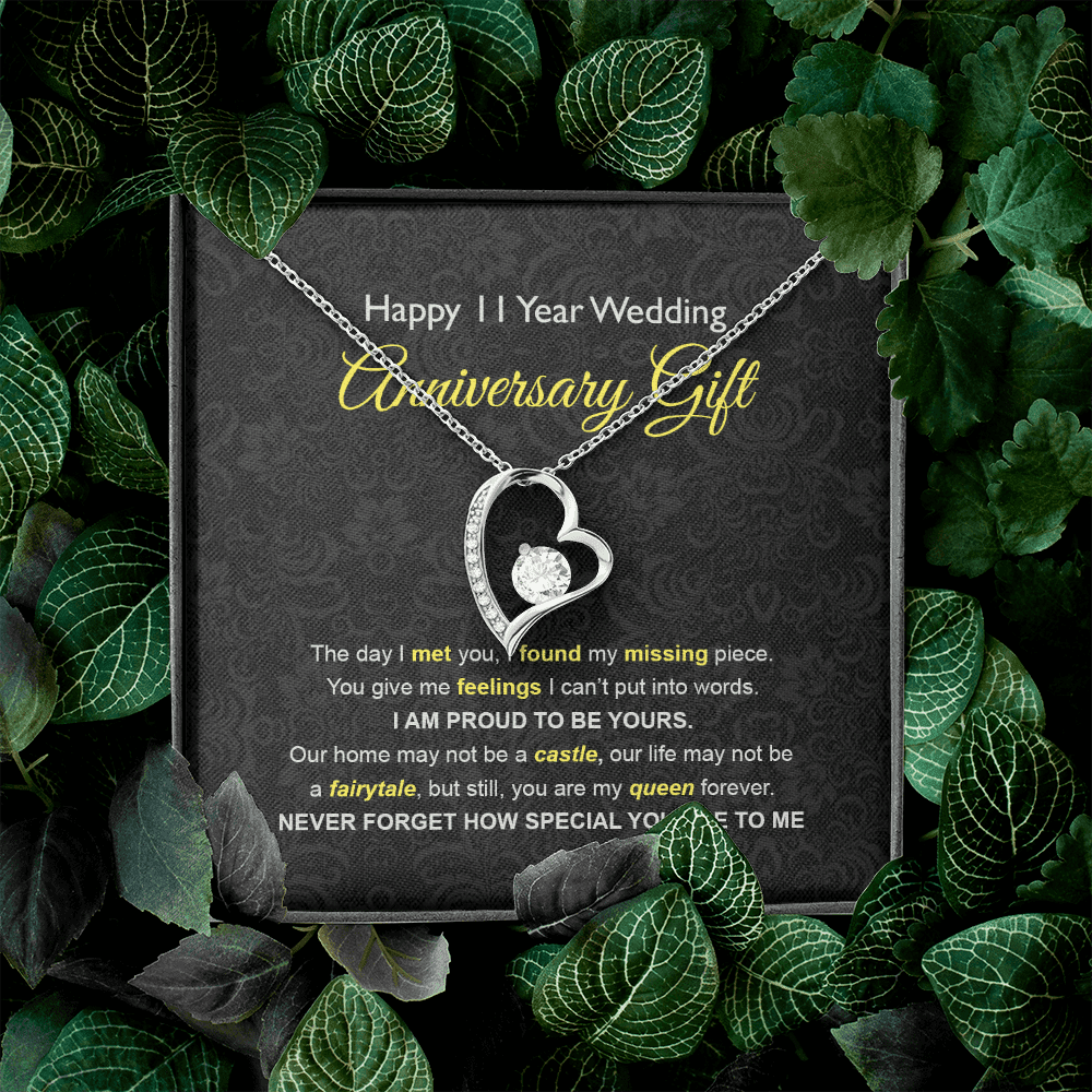 Wife Necklace, 11th Wedding Anniversary Necklace Gift Ideas For Wife Forever Love Necklace