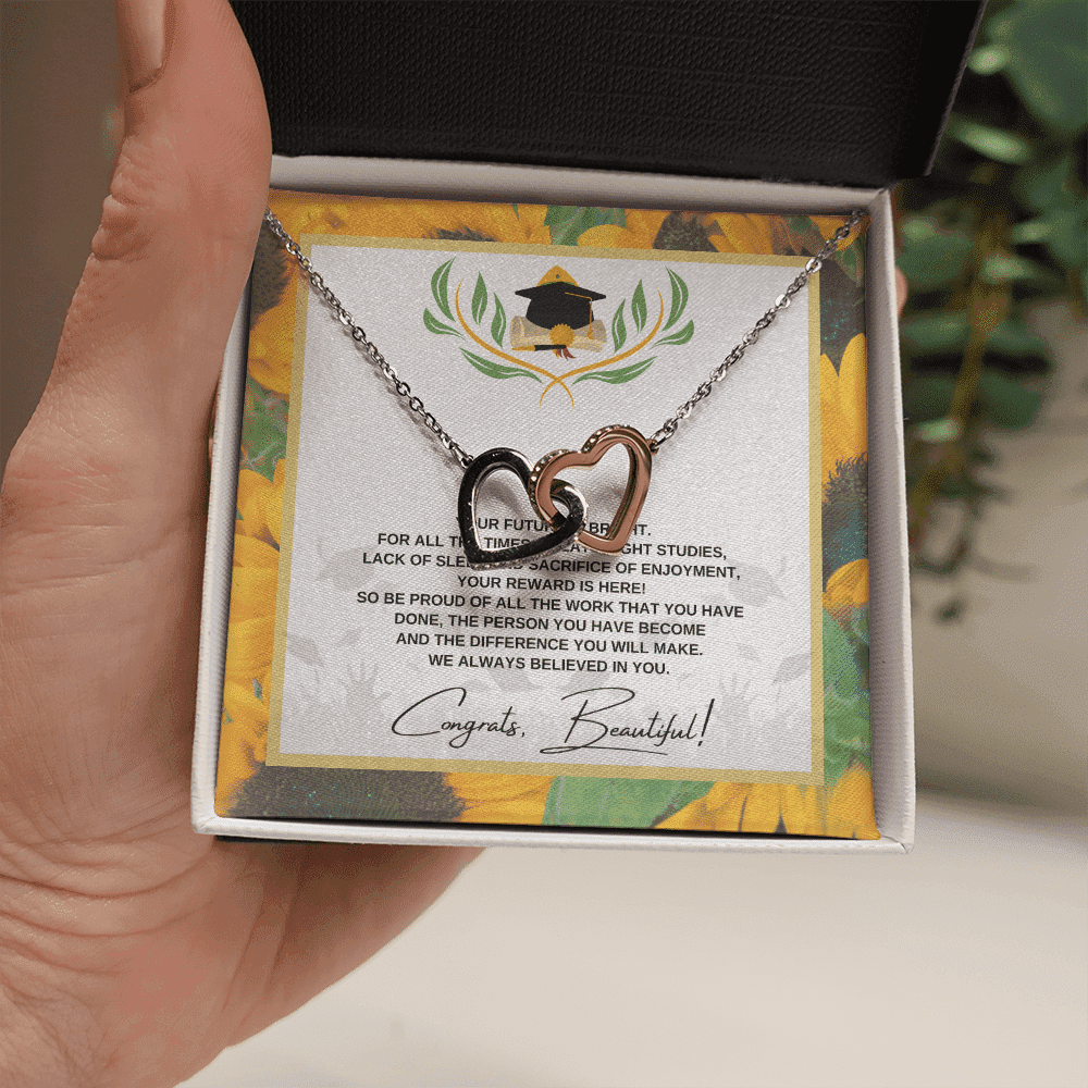 So Be Proud Of All The Work That You Have Interlocking Heart Necklace Graduation Gifts For Her Toptrendygear