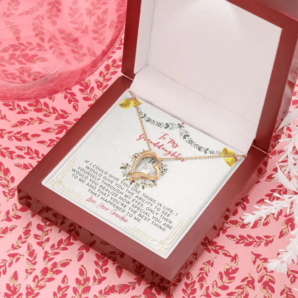 To My Granddaughter Necklace From Grandma You're The Best Thing That Happened To Me Christmas Forever Love Necklace