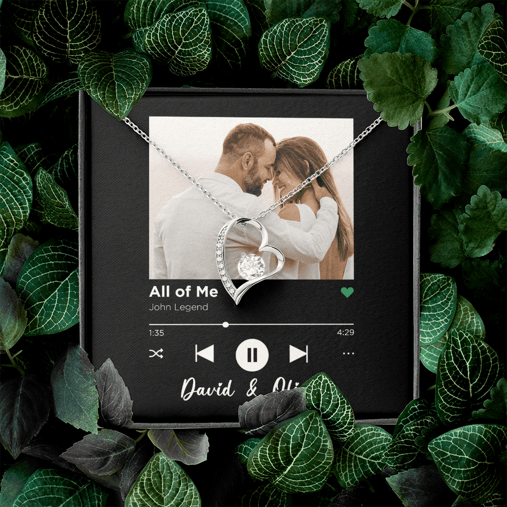 All Of Me Spotify Code Song Art Custom Name And Photo Forever Love Necklace Gift For Her