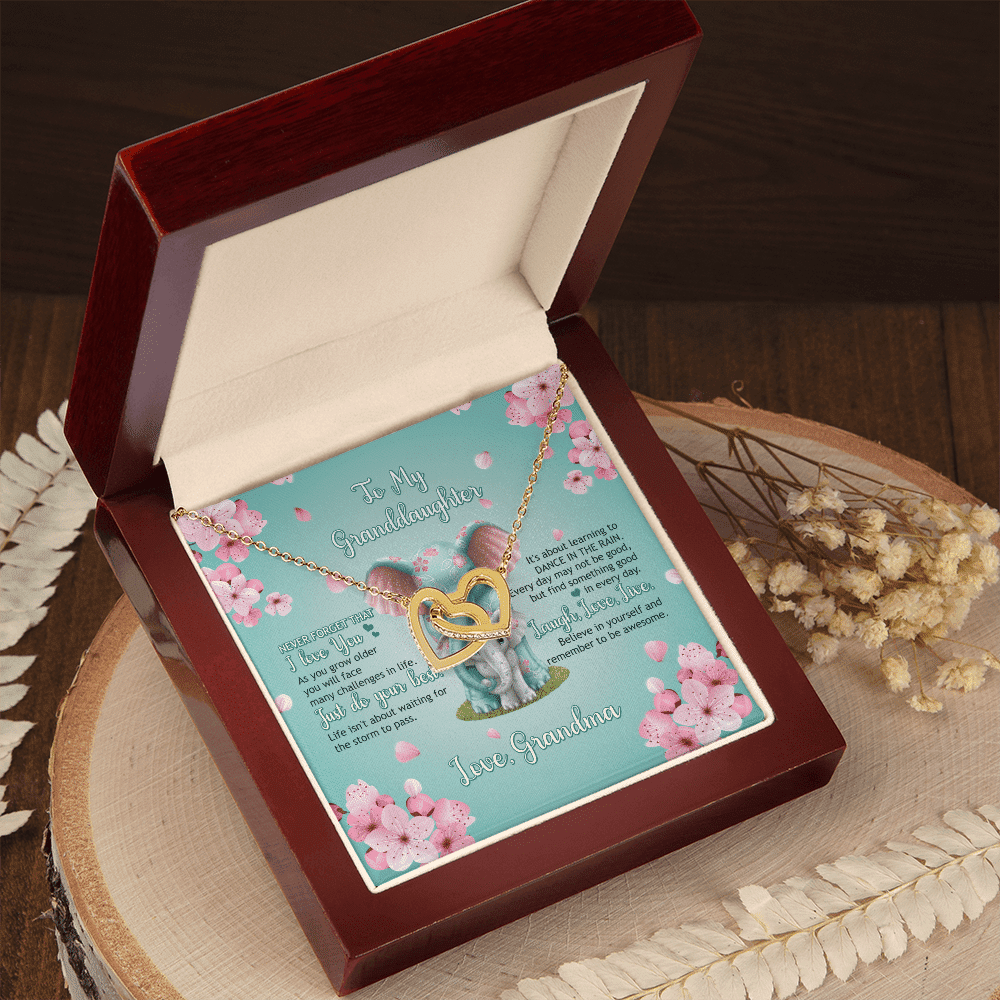 Granddaughter Necklace Never Forget That I Love You Granddaughter Necklace From Grandma Interlocking Hearts Gold Necklace Toptrendygear