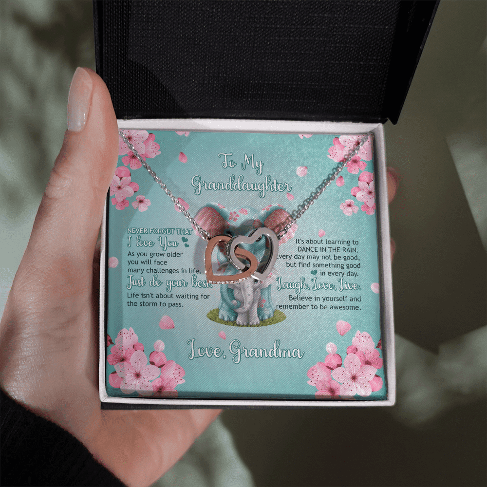 Granddaughter Necklace Never Forget That I Love You Granddaughter Necklace From Grandma Interlocking Hearts Gold Necklace Toptrendygear