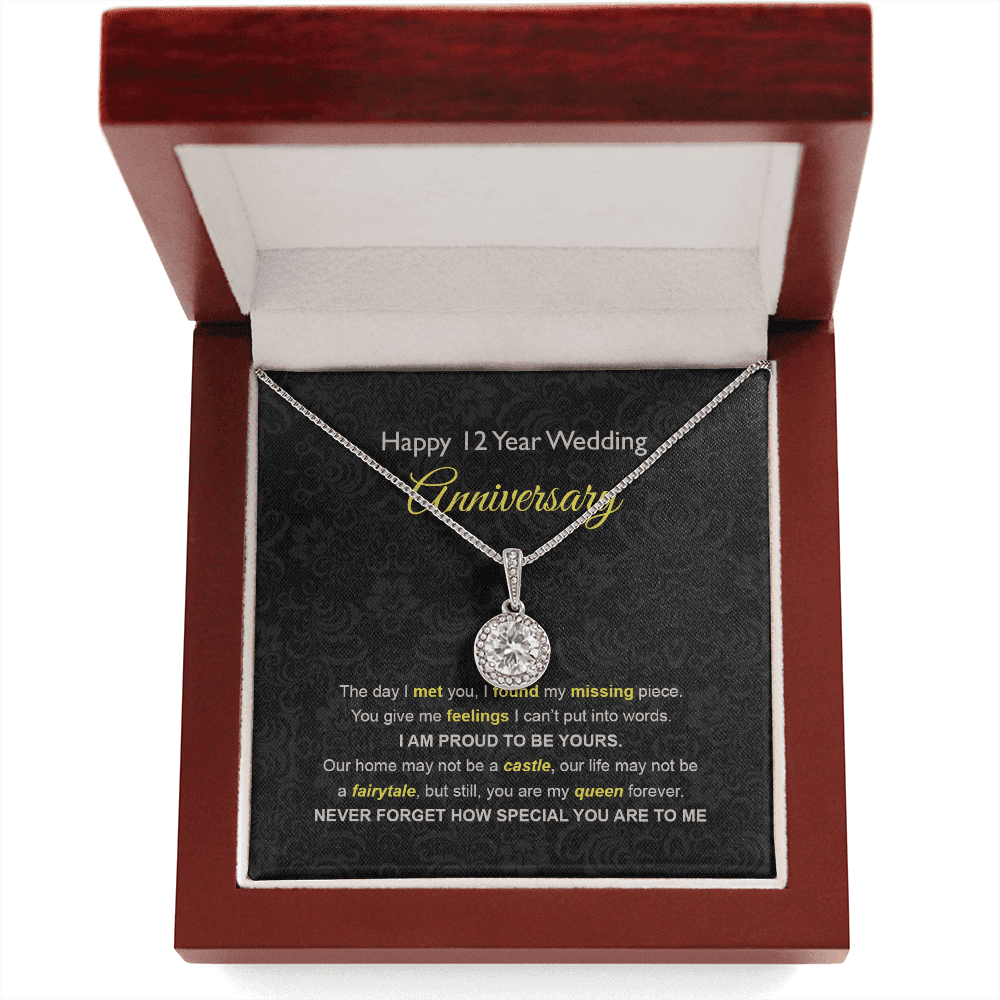 Wife Necklace, 12th Wedding Anniversary Necklace Gift Ideas For Wife Eternal Hope Necklace