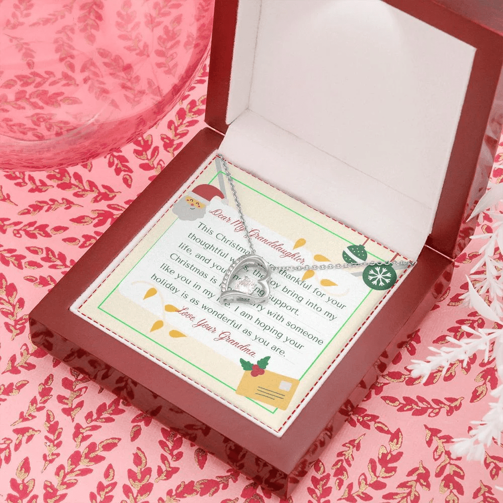 To My Granddaughter From Nana Hope Your Holiday Is As Wonderful As You Are Christmas Forever Love Necklace
