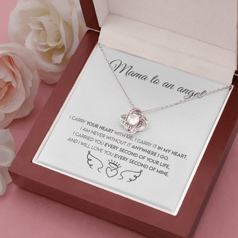 Mama To An Angel, Miscarriage Keepsake, Angel Baby, Pregnancy Loss, Bereavement Gift Love Knot Necklace