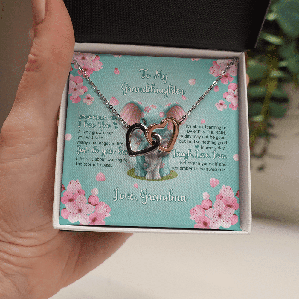 Granddaughter Necklace Never Forget That I Love You Granddaughter Necklace From Grandma Interlocking Hearts Gold Necklace Toptrendygear