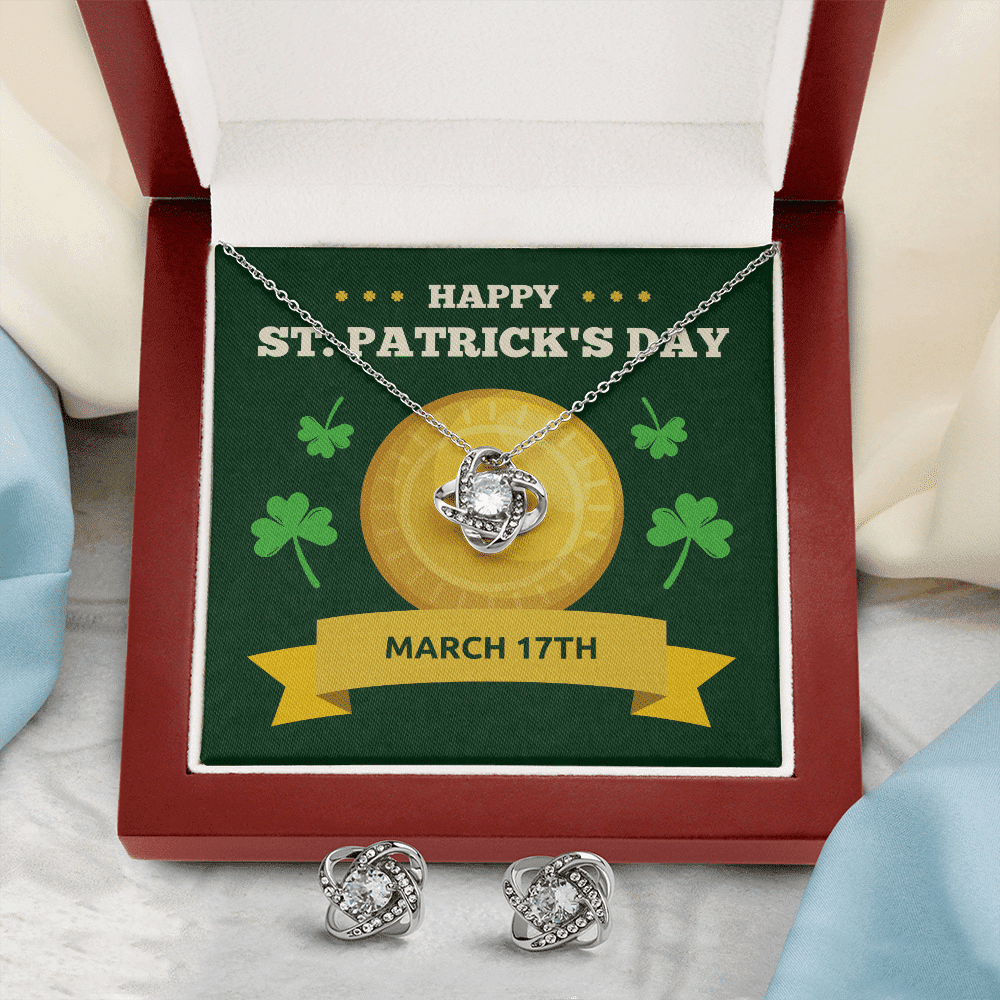 Happy Patrick's Day Love Knot Set Gift For Her Toptrendygear
