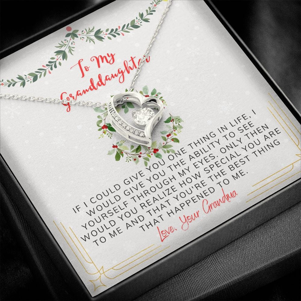 To My Granddaughter Necklace From Grandma You're The Best Thing That Happened To Me Christmas Forever Love Necklace