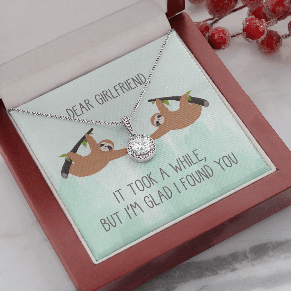 Sloth I'm Glad I Found You Gift For Girlfriend Eternal Hope Necklace