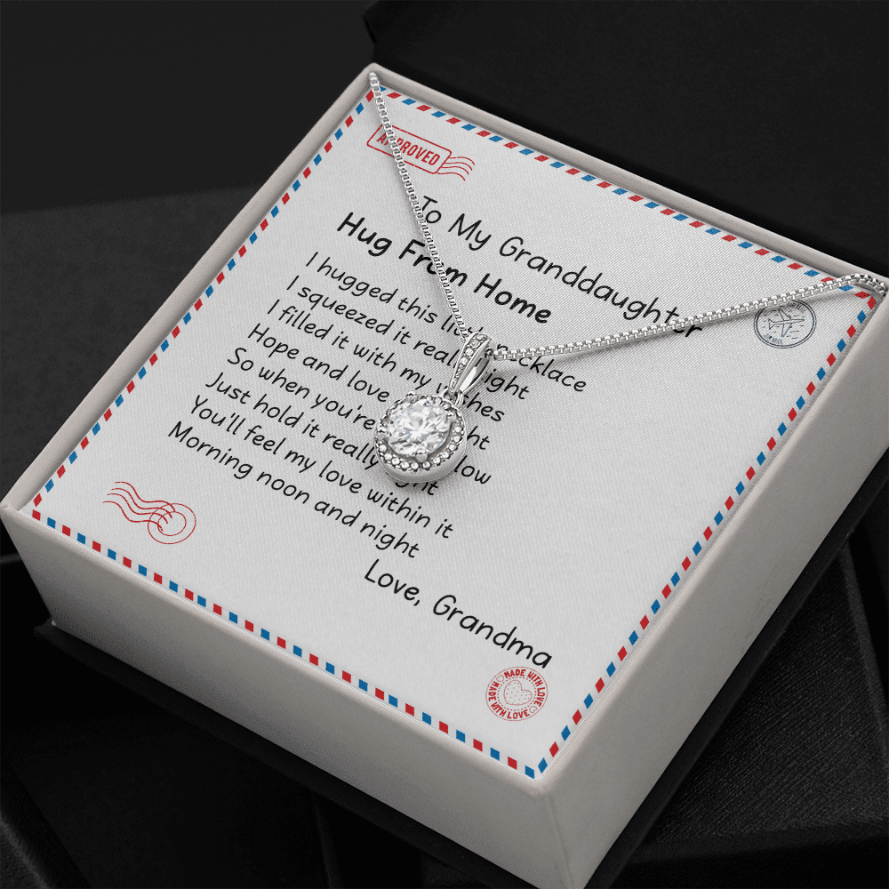 Granddaughter Necklace Hugs From Home Gift For Granddaughter From Grandma Eternal Hope Necklace