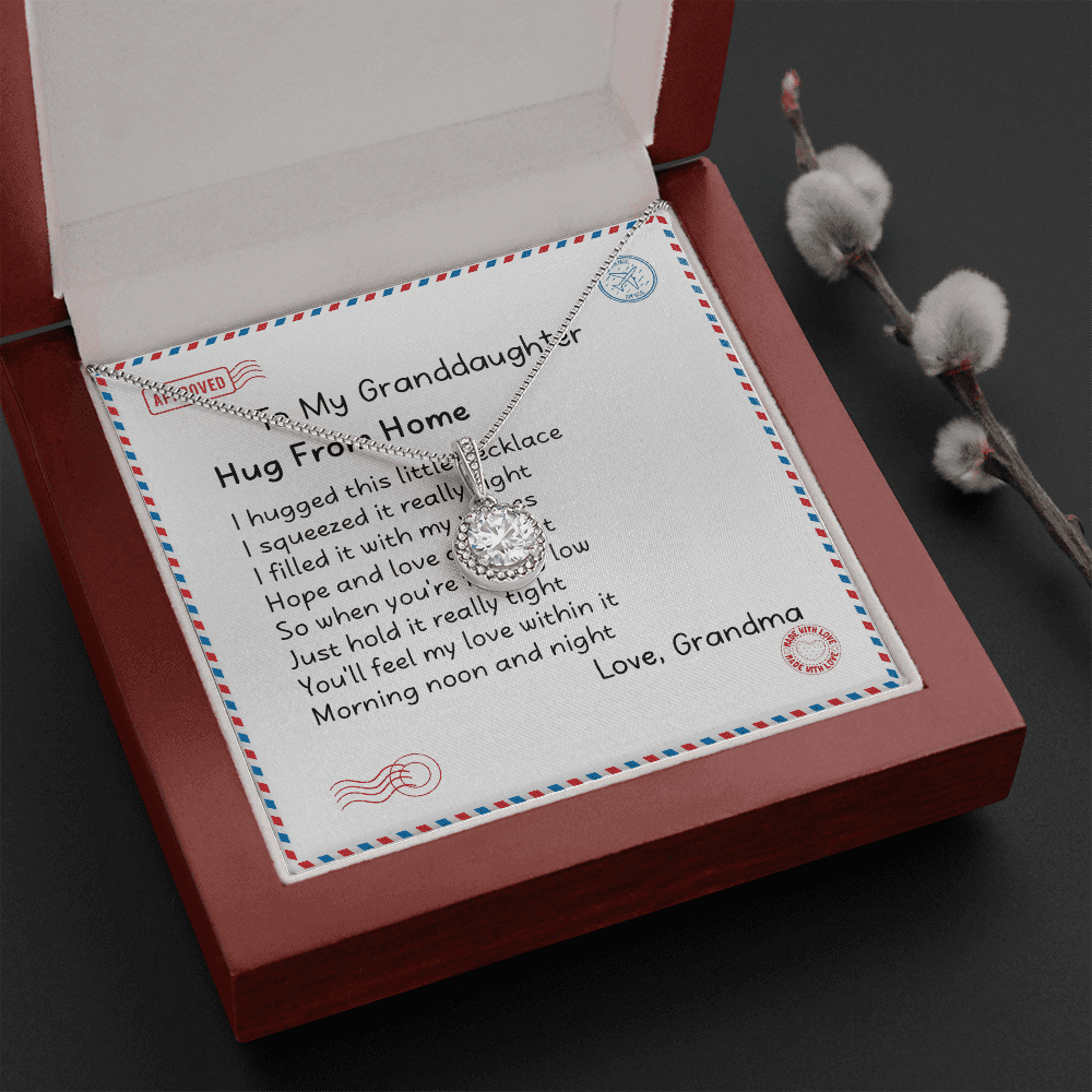Granddaughter Necklace Hugs From Home Gift For Granddaughter From Grandma Eternal Hope Necklace