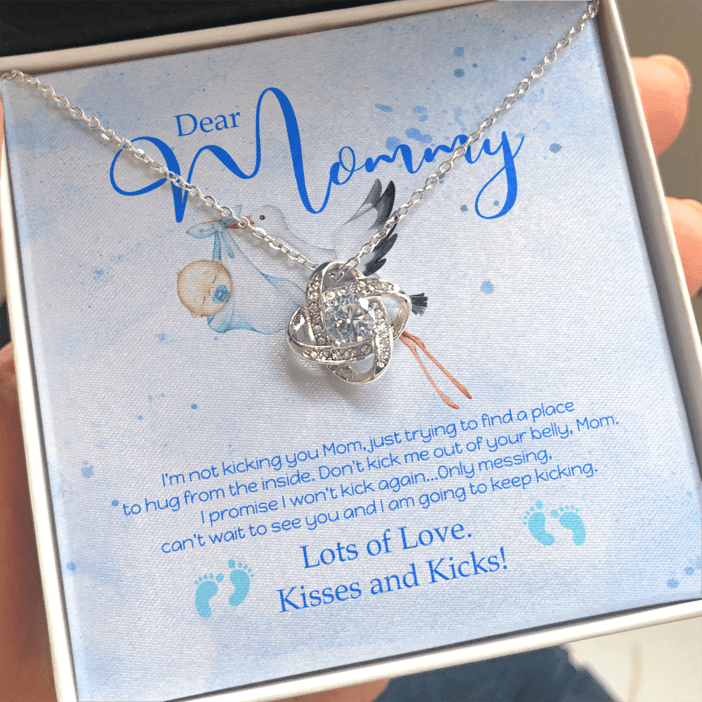 Dear Mommy Kisses And Kicks Love Knot Necklace Gift For Mom Toptrendygear