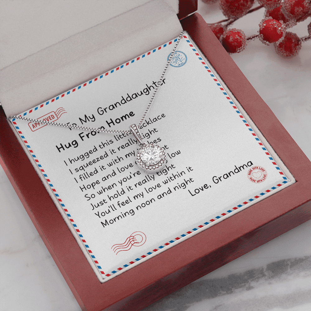 Granddaughter Necklace Hugs From Home Gift For Granddaughter From Grandma Eternal Hope Necklace