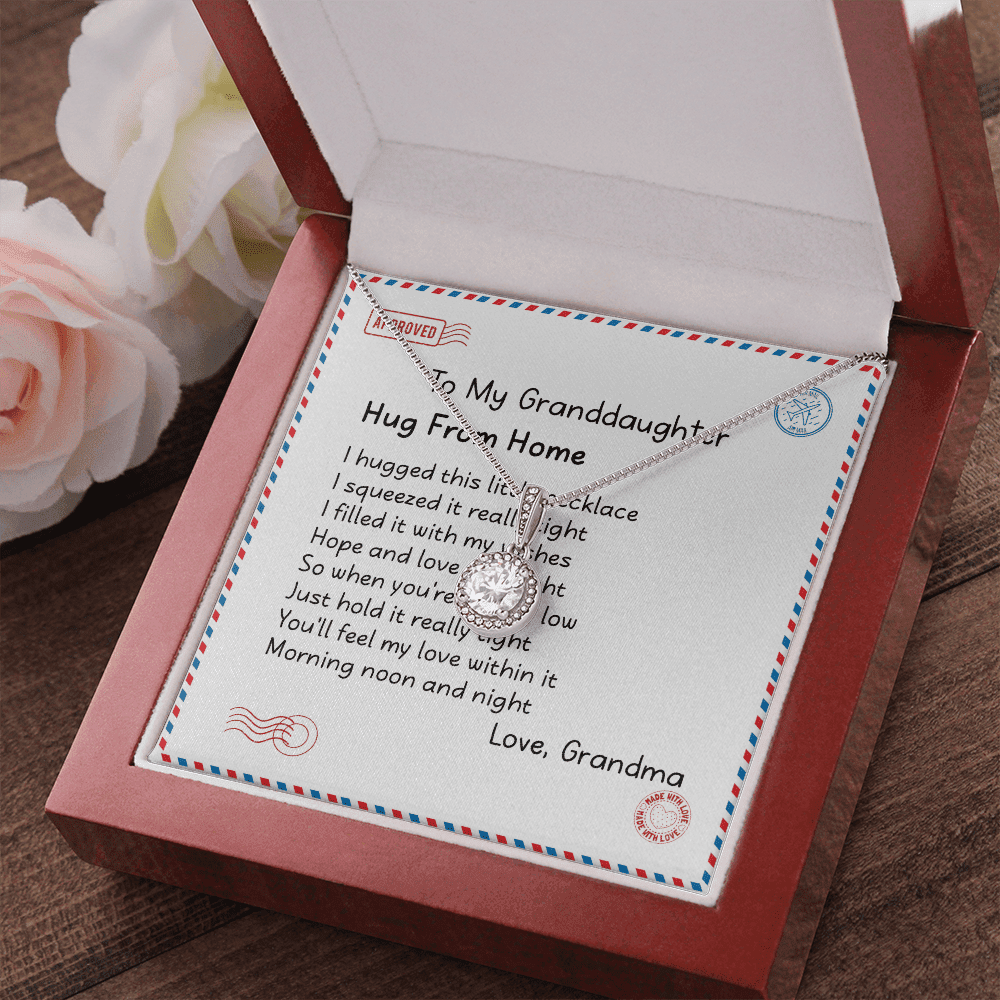 Granddaughter Necklace Hugs From Home Gift For Granddaughter From Grandma Eternal Hope Necklace