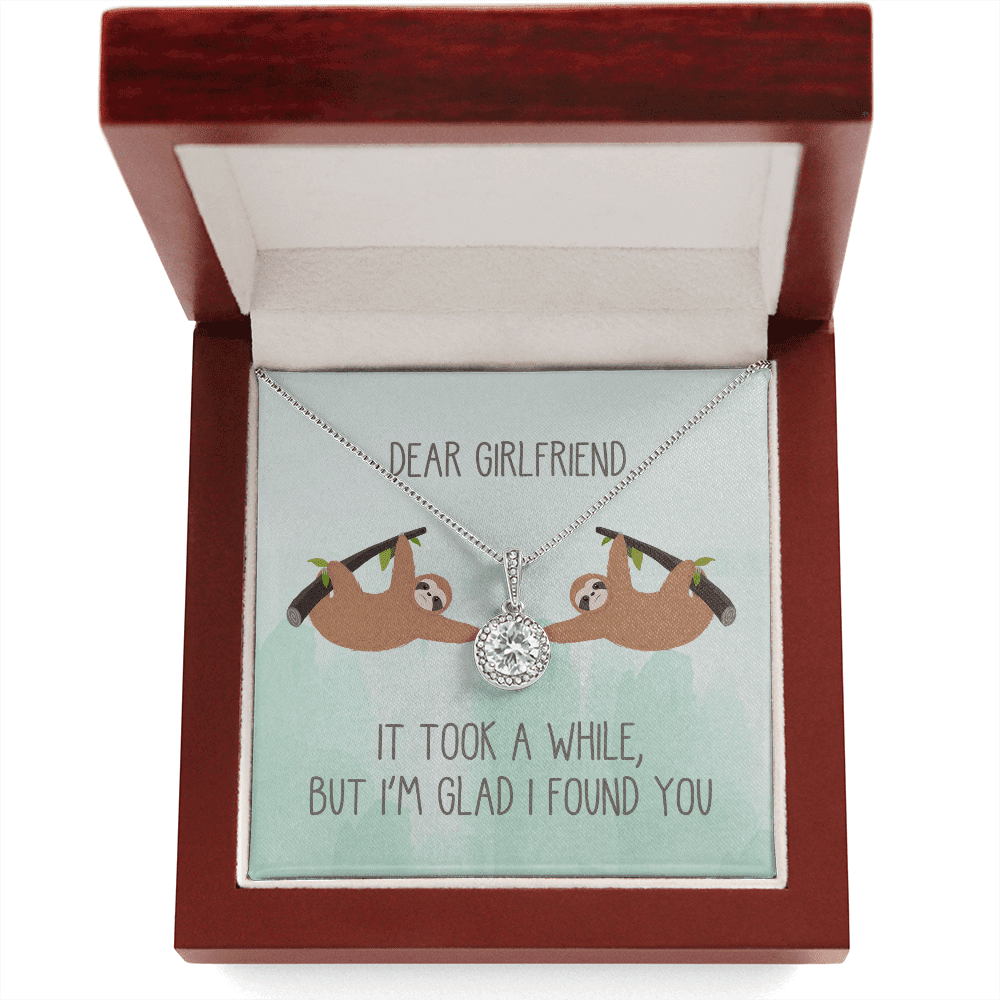 Sloth I'm Glad I Found You Gift For Girlfriend Eternal Hope Necklace