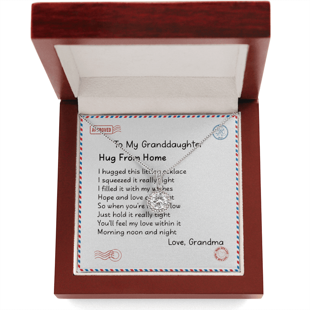 Granddaughter Necklace Hugs From Home Gift For Granddaughter From Grandma Eternal Hope Necklace