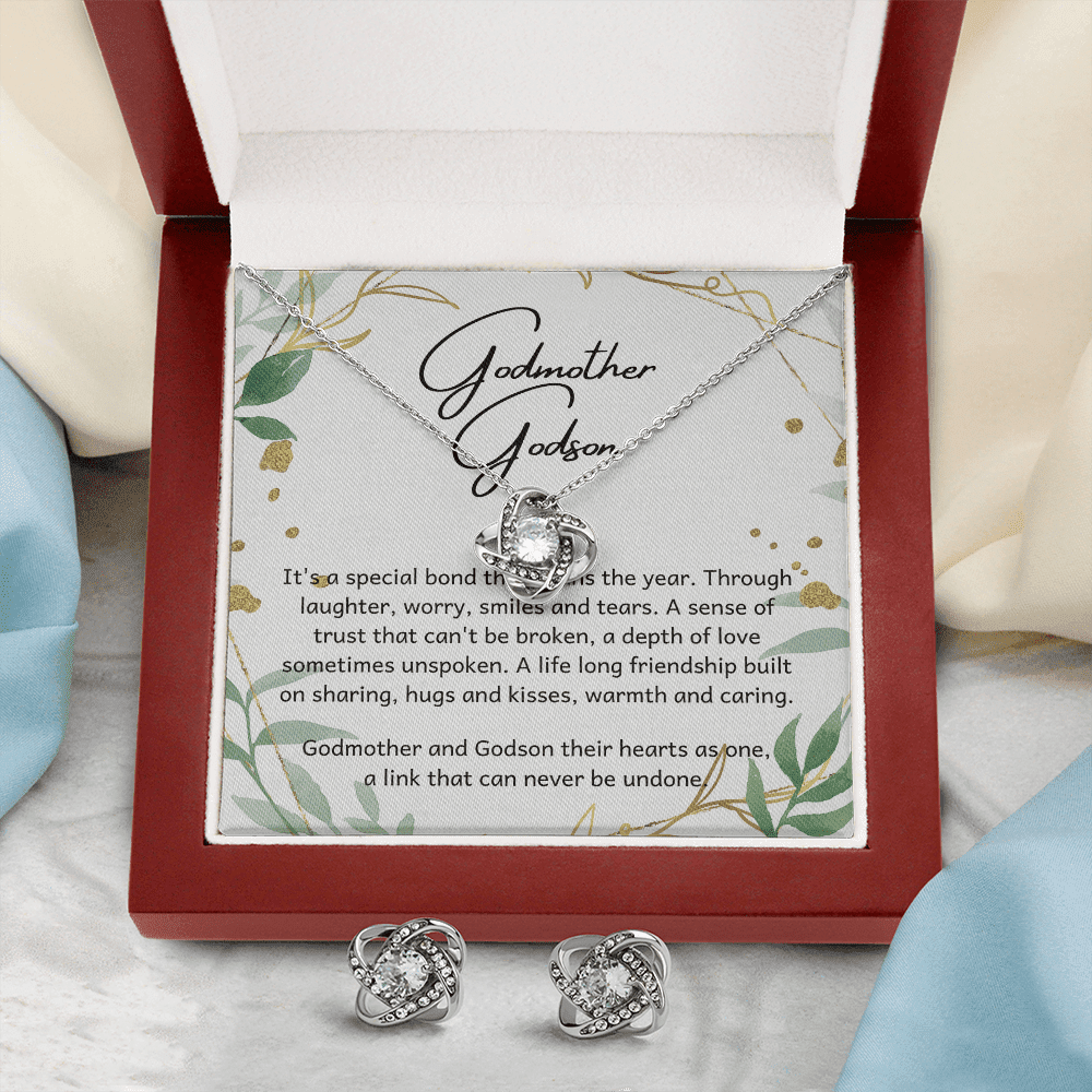 Godson Gift For Godmother It's A Special Bond Love Knot With Free Earrings
