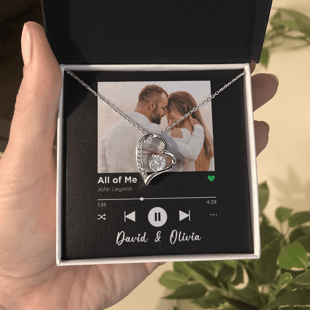All Of Me Spotify Code Song Art Custom Name And Photo Forever Love Necklace Gift For Her