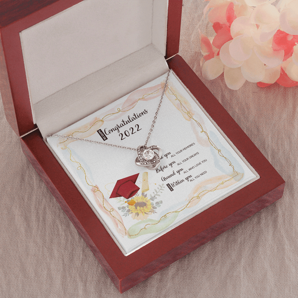 Within You All You Need Love Knot Necklace Graduation Gift For Daughter Toptrendygear