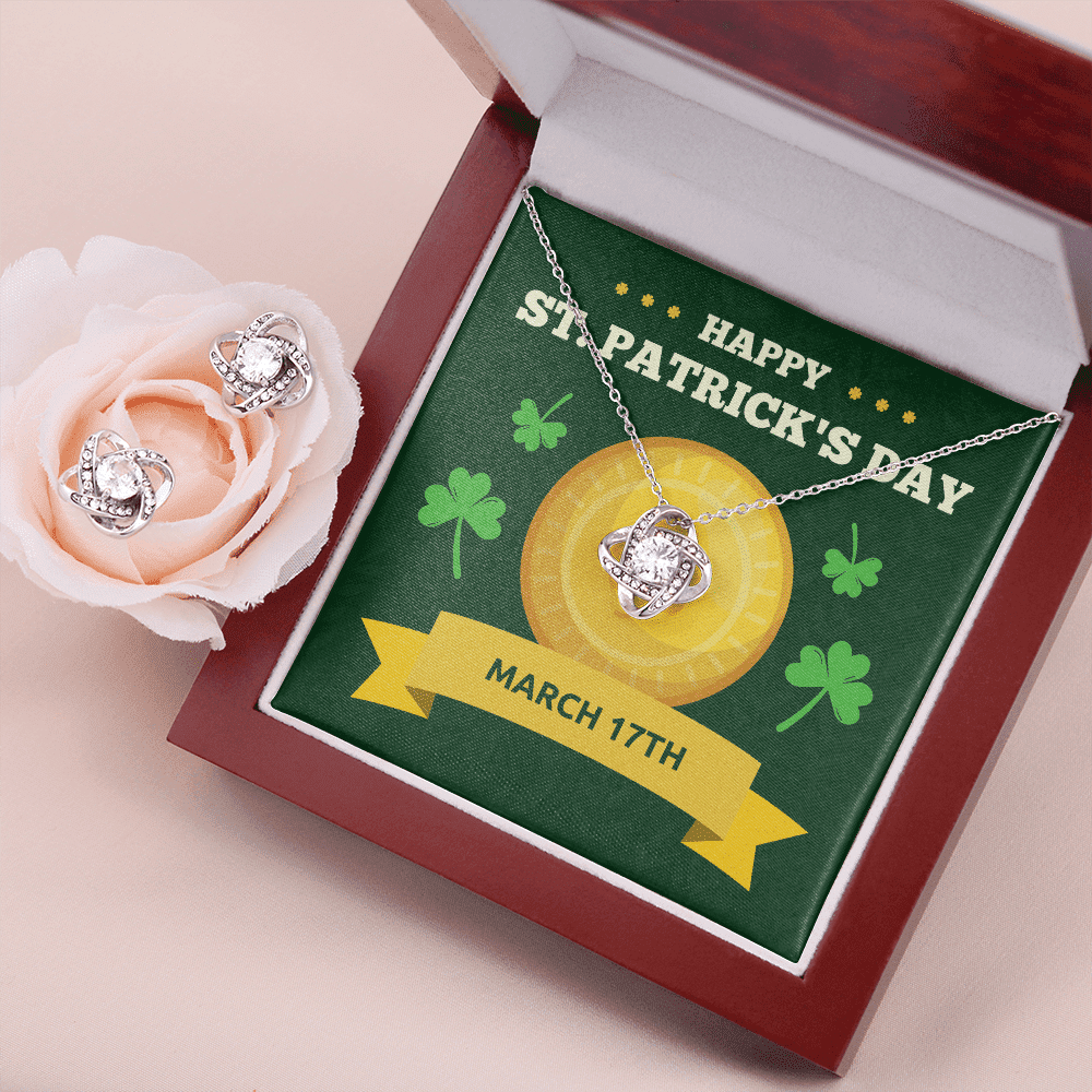 Happy Patrick's Day Love Knot Set Gift For Her Toptrendygear