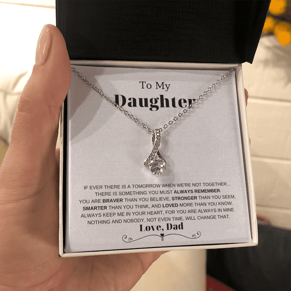 Daughter Necklace You Are Brave Than You Belive Gift For Daughter From Dad Alluring Beauty Necklace