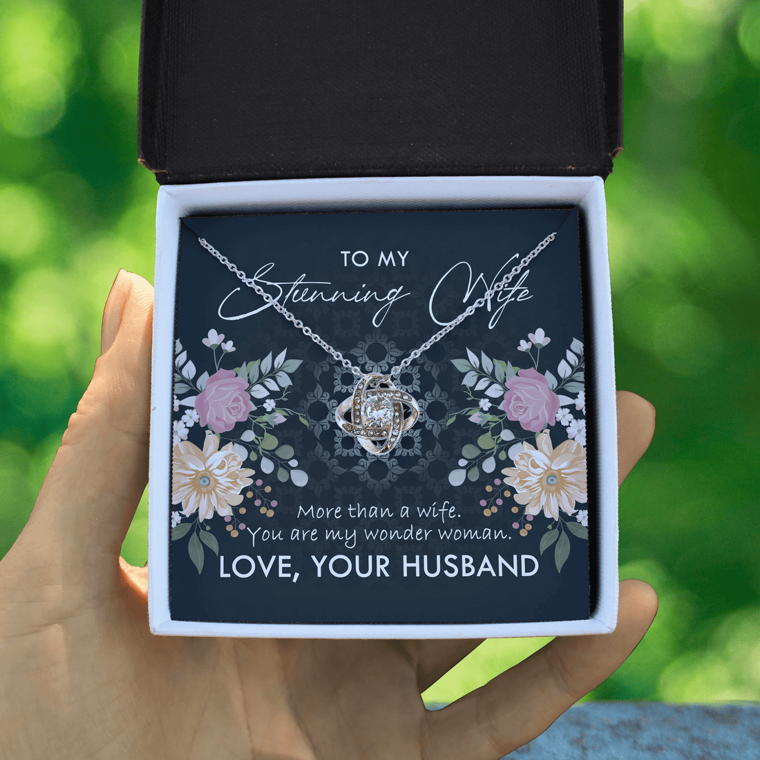 To My Stunning Wife You Are My Wonder Woman Love Knot Necklace
