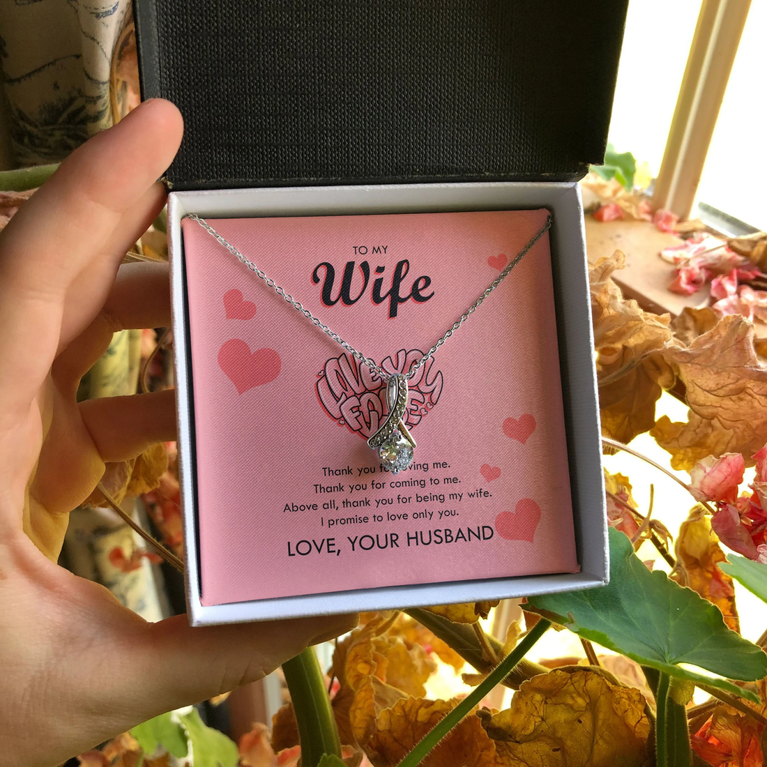 To My Wife Thank You For Loving Me Alluring Beauty Necklace